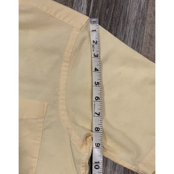 Covington Mens Short Sleeve Yellow Button-Down Dress Shirt Pocket Size 14-14 1/2 - Picture 9 of 10